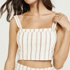 Abercrombie and Fitch Linen Crop Tank Top